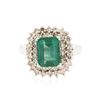 Image 1 : 14KT White Gold 3.05 ctw Emerald and Diamond Ring
