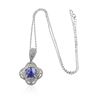 Image 1 : 14KT White Gold 4.18 ctw Tanzanite and Diamond Pendant With Chain