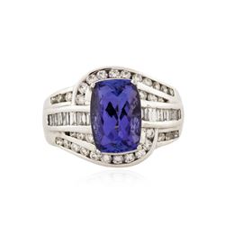 18KT White Gold 3.72 ctw Tanzanite and Diamond Ring