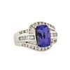Image 2 : 18KT White Gold 3.72 ctw Tanzanite and Diamond Ring