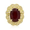 Image 1 : 14KT Yellow Gold 12.63 ctw Ruby and Diamond Ring