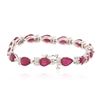 Image 2 : 14KT White Gold 18.15 ctw Ruby and Diamond Bracelet