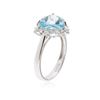 Image 3 : 14KT White Gold 4.47 ctw Blue Topaz and Diamond Ring