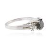 Image 2 : 14KT White Gold 1.28 ctw Black Diamond Ring
