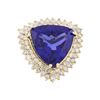 Image 1 : 14KT Yellow Gold 21.69 ctw GIA Cert Tanzanite and Diamond Ring