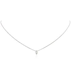 14KT White Gold 0.30 ctw Diamond Solitaire Necklace