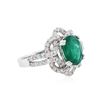 Image 2 : 14KT White Gold 2.30 ctw Emerald and Diamond Ring