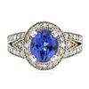 Image 1 : 14KT White Gold 2.64 ctw Tanzanite and Diamond Ring