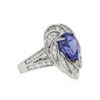 Image 2 : 18KT White Gold 5.36 ctw Tanzanite and Diamond Ring