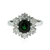 Image 1 : 14KT White Gold 1.49 ctw Green Tourmaline and Diamond Ring