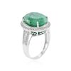 Image 3 : PLATED SILVER 9.30 ctw Emerald and White Topaz Ring