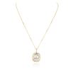 Image 1 : 14KT Yellow Gold 7.50 ctw Aquamarine and Diamond Pendant With Chain