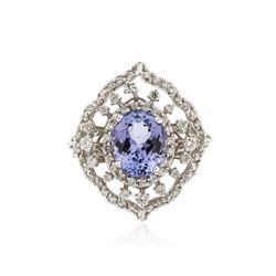 14KT White Gold 2.84 ctw Tanzanite and Diamond Ring