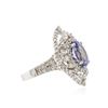 Image 2 : 14KT White Gold 2.84 ctw Tanzanite and Diamond Ring