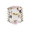 Image 1 : 14KT Yellow Gold GIA Certified 65.77 ctw Kunzite and Diamond Ring