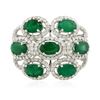 Image 1 : 14KT White Gold 3.20 ctw Emerald and Diamond Ring