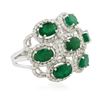 Image 2 : 14KT White Gold 3.20 ctw Emerald and Diamond Ring