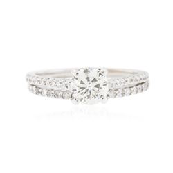 14-18KT White Gold 1.08 ctw Diamond Wedding Ring Set