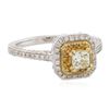 Image 2 : 18KT Two-Tone Gold 0.89 ctw Diamond Ring