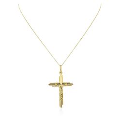 18KT Yellow Gold Cross Pendant With Chain