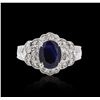 Image 1 : 14KT White Gold 1.88 ctw Sapphire and Diamond Ring