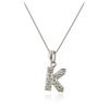 Image 2 : 14KT White Gold 0.07 ctw Diamond Pendant With Chain