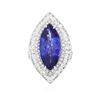 Image 1 : 18KT White Gold GIA Certified 10.54 ctw Tanzanite and Diamond Ring