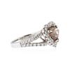 Image 2 : 18KT White Gold GIA Certified 2.69 ctw Fancy Brown Diamond Ring