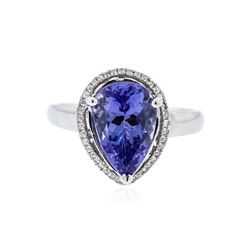 14KT White Gold 3.51 ctw Tanzanite and Diamond Ring