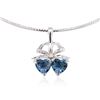 Image 2 : 14KT White Gold 6.00 ctw Topaz and Diamond Necklace