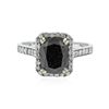 Image 1 : 14KT White Gold 3.47 ctw Black Diamond Ring