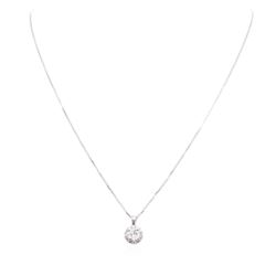 14KT White Gold 0.92 ctw Diamond Pendant With Chain