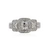 Image 1 : 18KT White Gold 0.88 ctw Diamond Ring