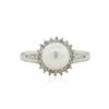 Image 1 : 14KT White Gold Pearl and Diamond Ring