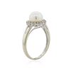 Image 3 : 14KT White Gold Pearl and Diamond Ring