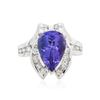 Image 1 : 14KT White Gold 4.58 ctw Tanzanite and Diamond Ring