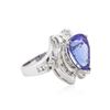Image 2 : 14KT White Gold 4.58 ctw Tanzanite and Diamond Ring