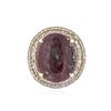 Image 1 : SILVER 17.00 ctw Ruby and White Sapphire Ring