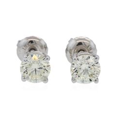 14KT White Gold 0.98 ctw Diamond Solitaire Earrings