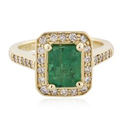 14KT Yellow Gold 2.07 ctw Emerald and Diamond Ring