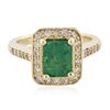Image 1 : 14KT Yellow Gold 2.07 ctw Emerald and Diamond Ring