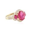 Image 2 : 14KT Yellow Gold 4.42 ctw Ruby and Diamond Ring