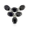 Image 2 : PLATED SILVER 180.46 ctw Blue Sapphire and White Topaz Necklace