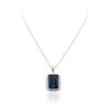 Image 1 : 14KT White Gold 44.43 ctw Topaz and Diamond Pendant With Chain