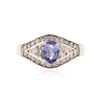 Image 1 : 14KT White Gold 0.69 ctw Tanzanite and Diamond Ring