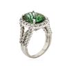 Image 3 : Platinum GIA Certified 4.99 ctw Green Tourmaline and Diamond Ring