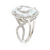 Image 3 : 14KT White Gold 9.47 ctw Aquamarine and Diamond Ring
