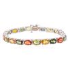 Image 1 : 14KT White Gold 18.86 ctw Multicolor Sapphire Bracelet