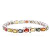 Image 2 : 14KT White Gold 18.86 ctw Multicolor Sapphire Bracelet