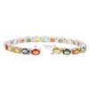 Image 3 : 14KT White Gold 18.86 ctw Multicolor Sapphire Bracelet